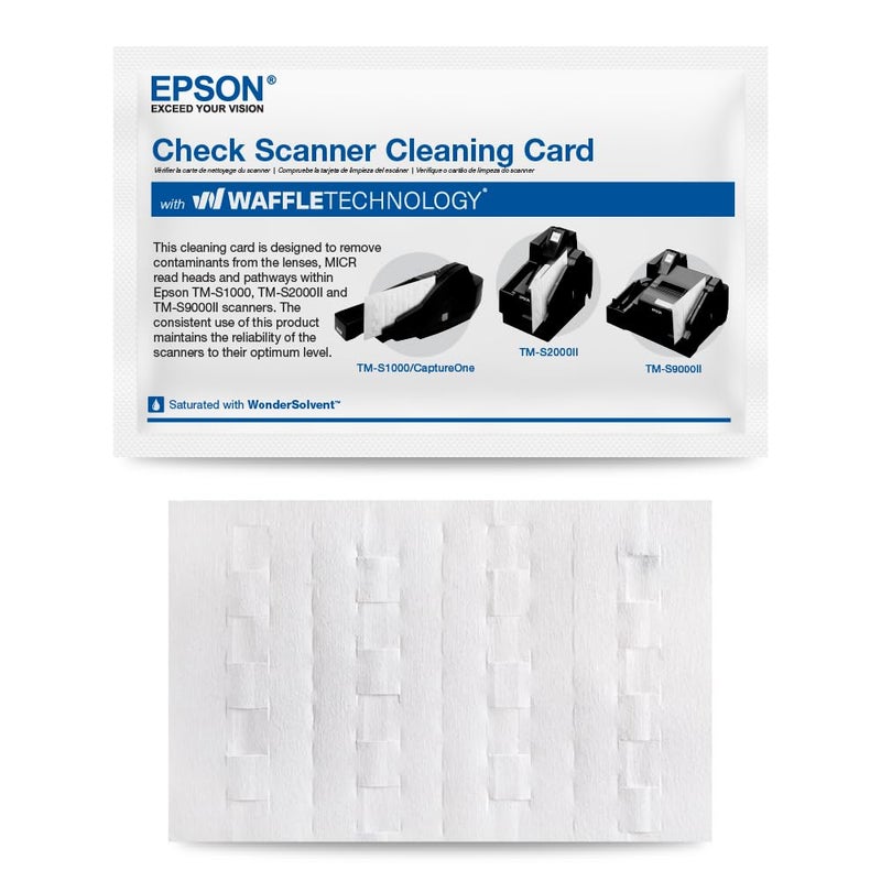 Waffletechnology Cleaning Card for Epson CaptureOneâ„¢ Check Scanner (15 Cards) - Image 1